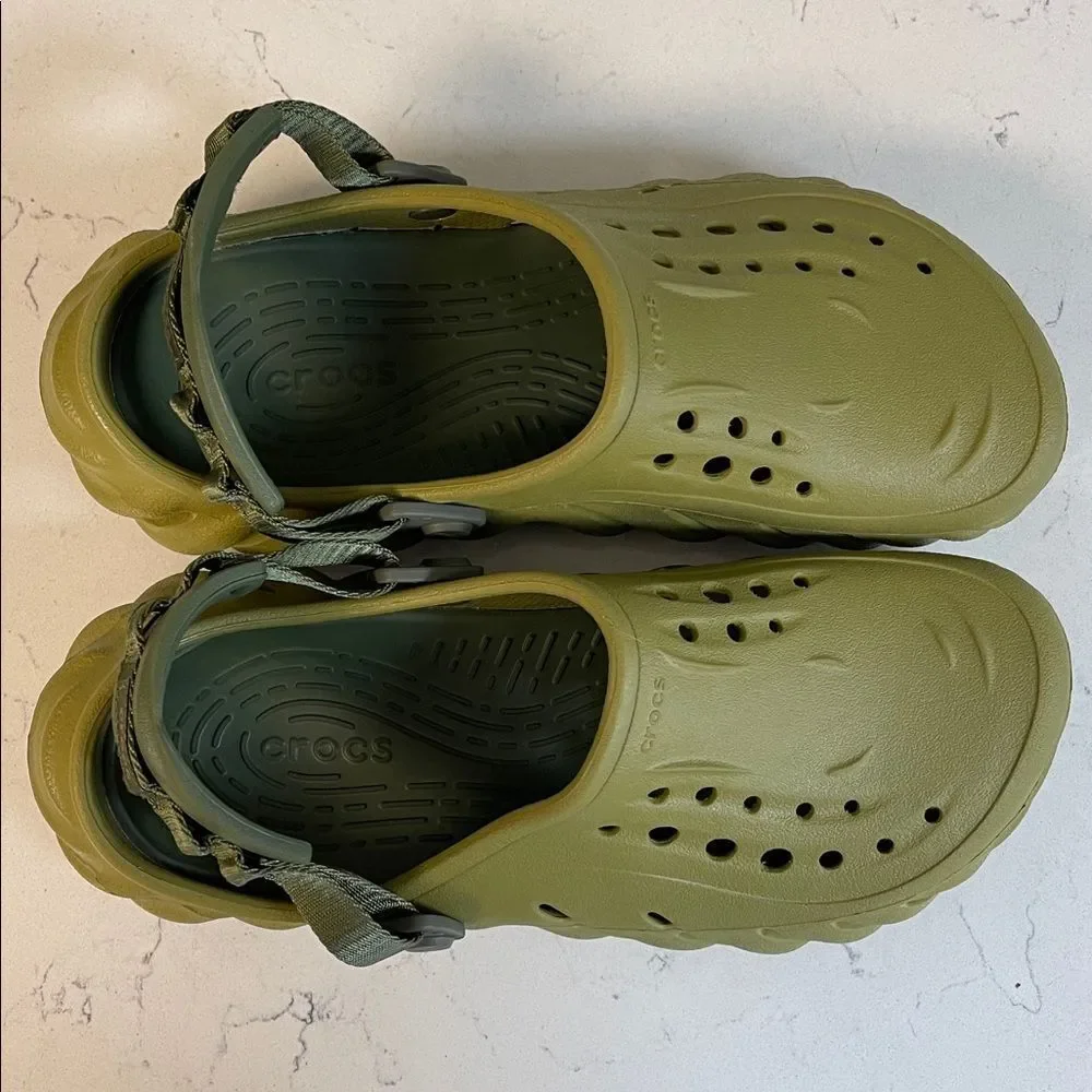 Crocs Echo Clogs 'Olive Green' Mens Size 8 Worn 3-4 Times